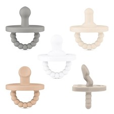 Ryan Rose Cutie PAT Silicone Pacifier Teether Starter Kit, Neutral