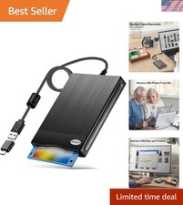 Sleek USB Floppy Disk Drive - 3.5 Inch A  C Reader for Nostalgic Data Recovery