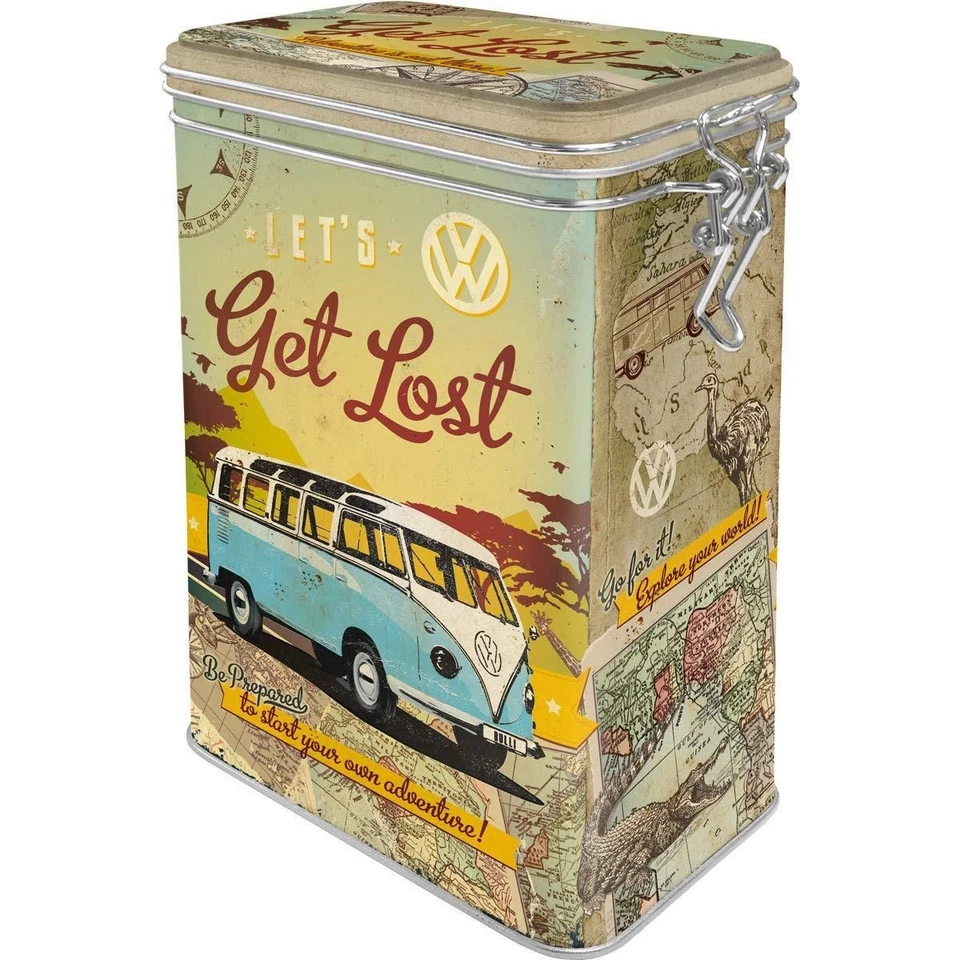 Nostalgic-Art - Blech Vorrats- Kaffee- und Aromadose - VW Bulli Let's Get Lost