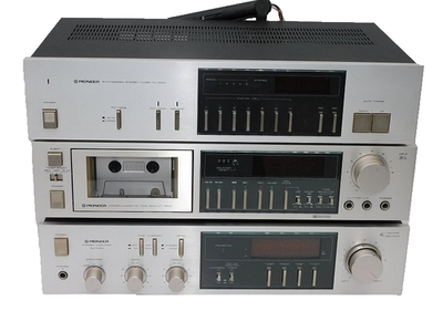 パイオニア　オーディオセット　SA.TX.CT7000 Pioneer TX-7000 SA-7000 CT-7000 Vintage Silver Stereo Set Powers