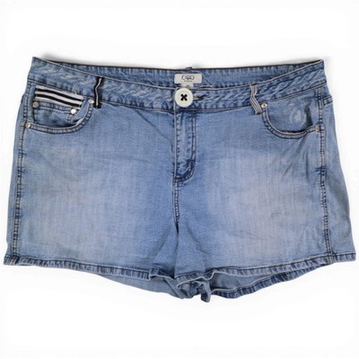 Cato Hot Pants Jeansshorts Damen Rose US 18W / UK 22 Blau Baumwollmischung