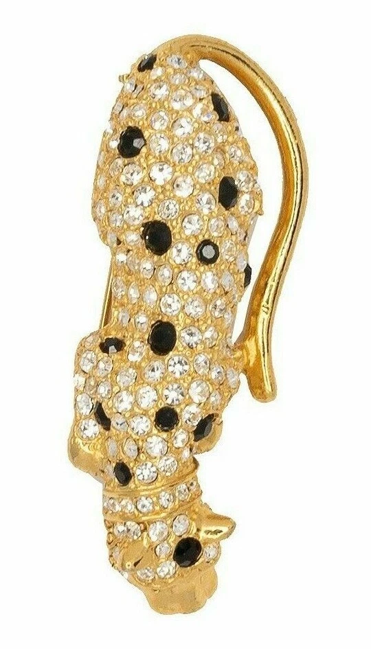 Kenneth Jay Lane Broche Rastreador Leopardo Gato Pin Clip de Piel KJL De Colección gyuh Foto 2 de 4