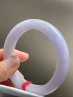 54-55mm Natural 100% Icy Lavender Purple Jadeite Jade Bangle Bracelet【Grade A】