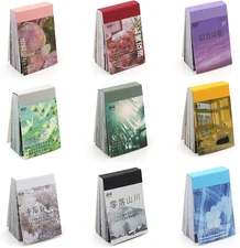 450 Pieces Washi Sticker Set, 9 Set Scrapbooking Diary Planner Album Diary Noteb