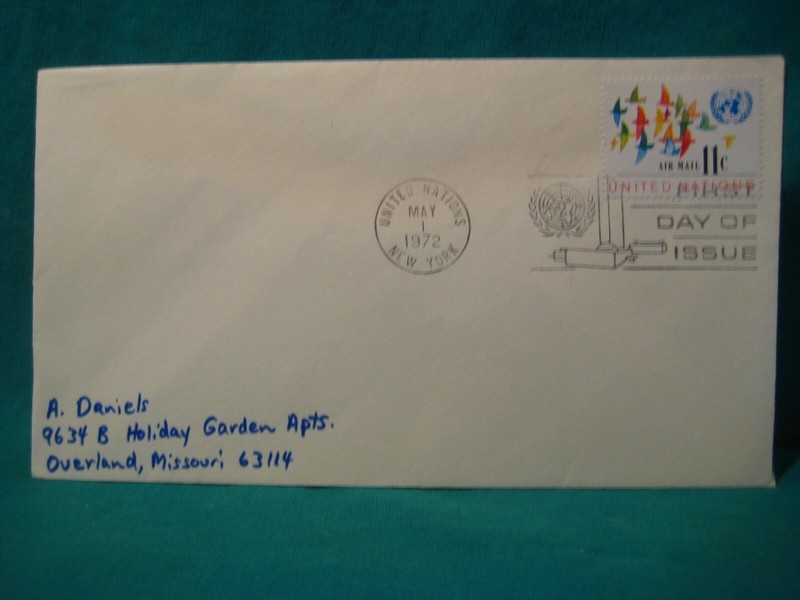 UN-NY-11c Birds In Flight Airmail-First Day Issue-Addressed-No Cachet