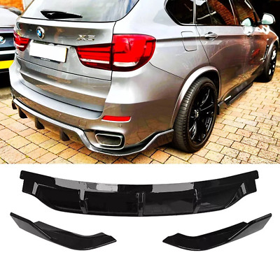 BMW X5 F15 X5M Gloss Black Rear Diffuser Lip Valance Bumper + Side Spats M Sport
