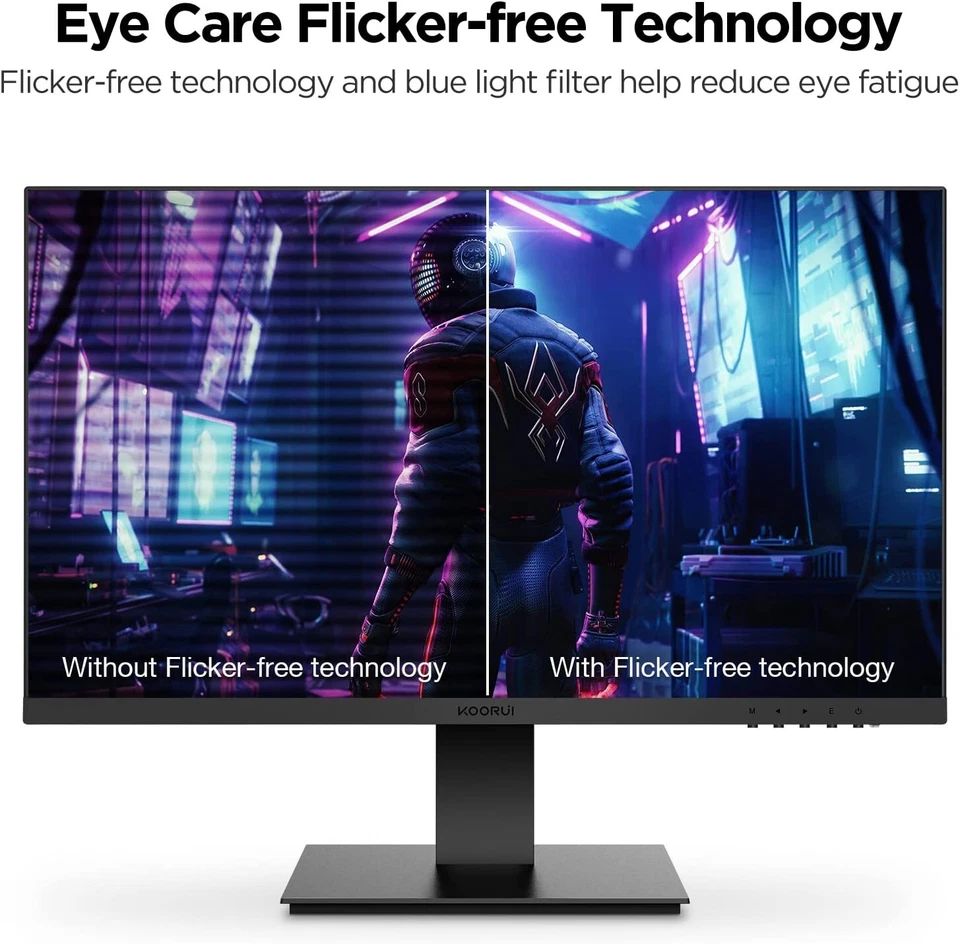 KOORUI 24 Inch FHD Monitor, IPS Computer Monitors, 75Hz, 5ms, 16:9 Full HD - Image 2 of 4