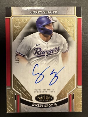 2024 Topps Tier One Corey Seager Advanced Stat auto /49 Gold Foil Texas Rangers
