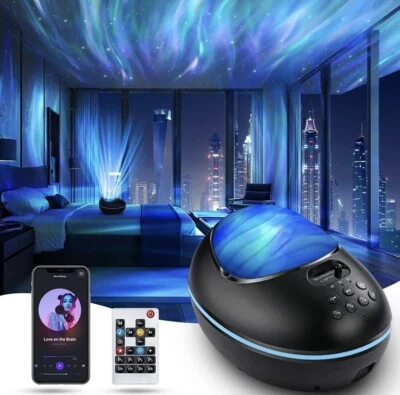 Aurora Projector, Cayclay 4 in 1 Galaxy Star Projector Built-In Bluetooth Speake