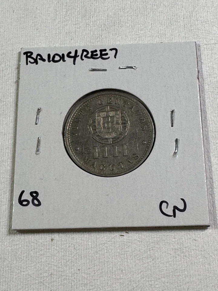 1927 Angola 4 Macutas (20 Centavos) Cleaned - Image 4 of 4