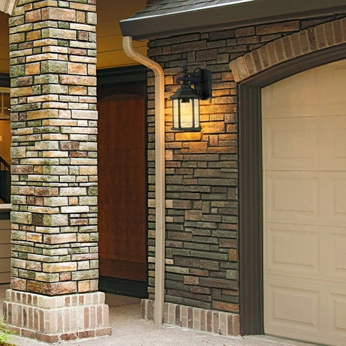 14 Inch Black Outdoor Lantern Sconce Elegant Wall Light Fixture for Entryway - Picture 4 of 11