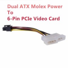 10xATX IDE Molex Power Dual 4 To 6-Pin PCI Express PCIe Video Card Adapter Cable