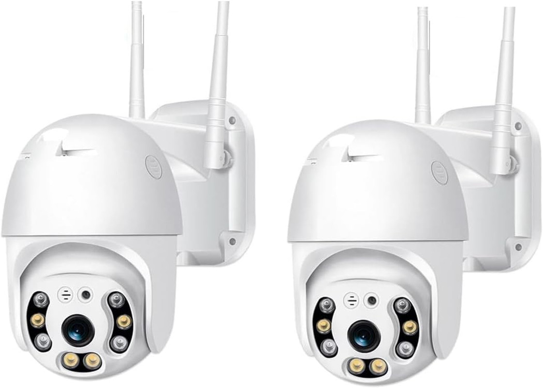 2 PEZZI Telecamera PTZ WiFi Esterno ICSEE - Camera Wireless Smart con Speed Zoom