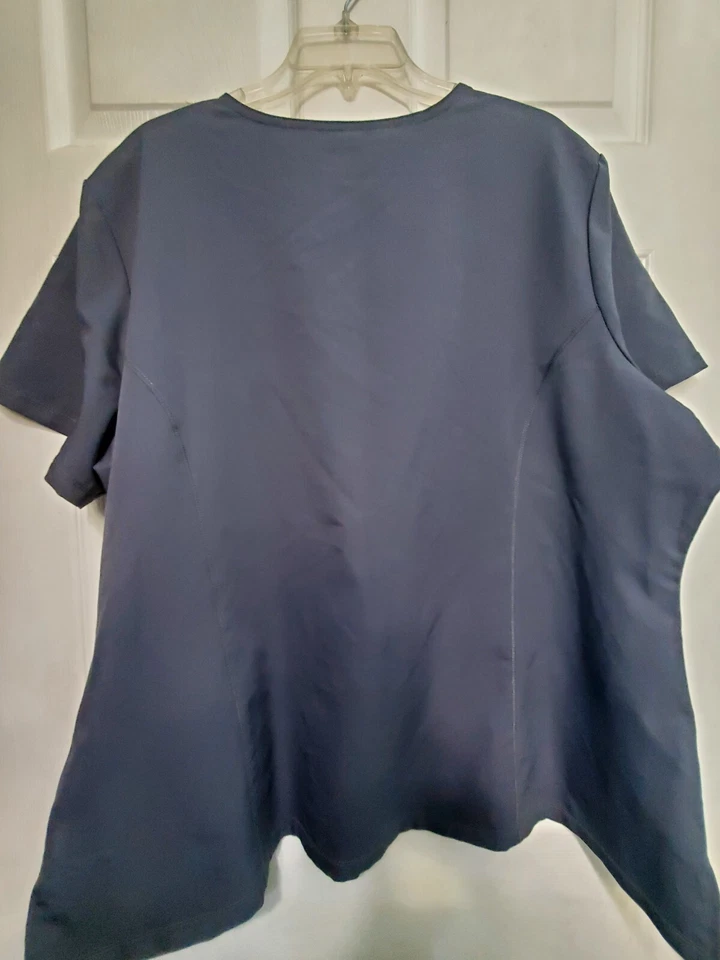 Dickies Scrub Top size 3XL-Grey Stretchy Classic V-Neck -Chest 28"/L 29" - Image 2 of 4