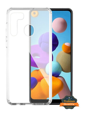 For Samsung Galaxy A21 Phone Case Slim Hybrid TPU Rubber Silicone Clear  Cover