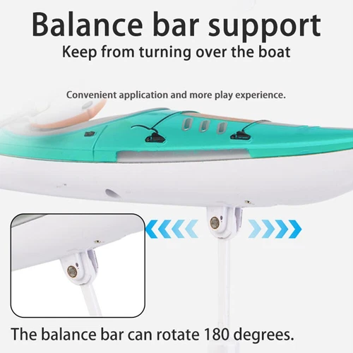 RC Kayak Boat for Kids 2.4 Ghz Remote Control Shark Boat Toys with LED Lights US - Picture 4 of 11