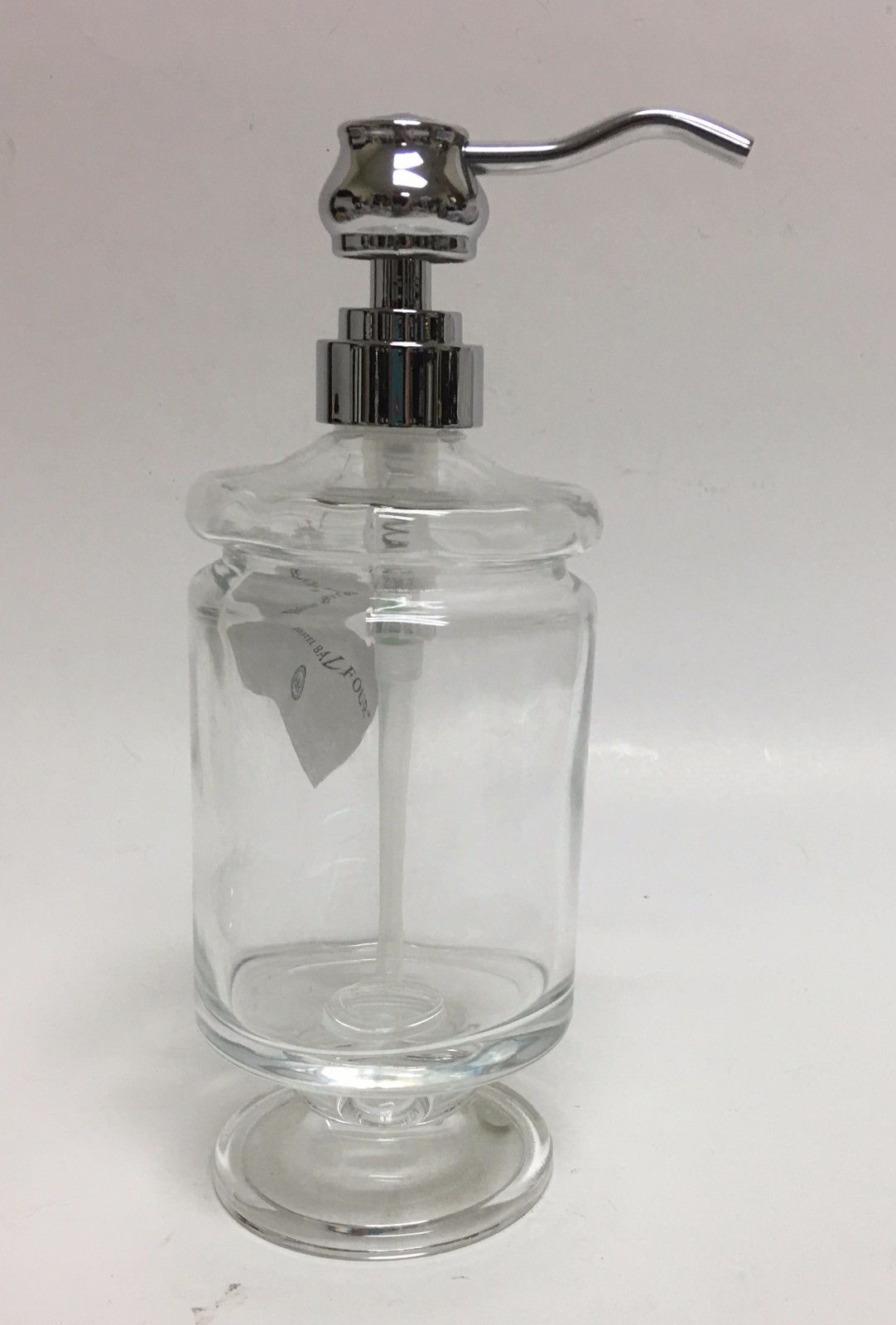 NEW HOTEL BALFOUR CLEAR GLASS ROUND KITCHEN,BATHROOM SOAP+LOTION