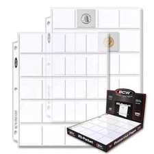 100 BCW 20 Pocket Pages Coin Storage 2x2 Holders Sheets