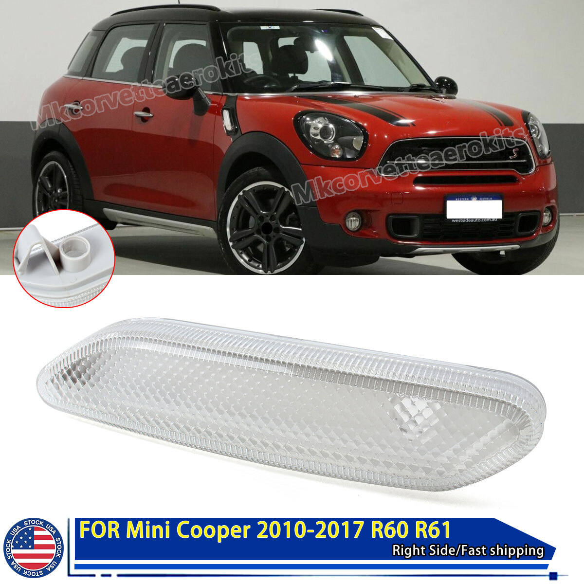 Right Side Turn Signal Lamp For 10-17 Mini Cooper R60 R61 Side Marker ...
