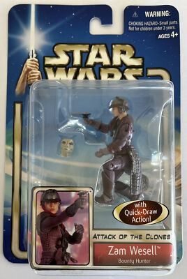 Star Wars Attack Of The Clones Zam Wesell Bounty Hunter Action