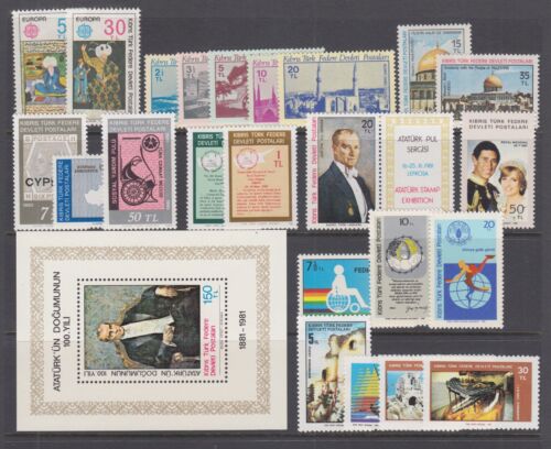 Turkish Northern Cyprus Sc 83/119 MNH. 1980-81 issues, 10 complete sets, VF - Photo 1 sur 1