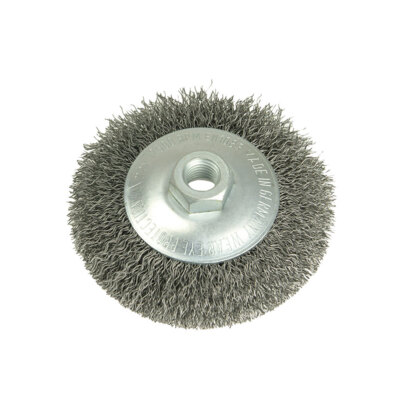 Lessmann 422.177 Beveled Tapered Brush 100mm X M14 Hole, 0.35 Steel Wire