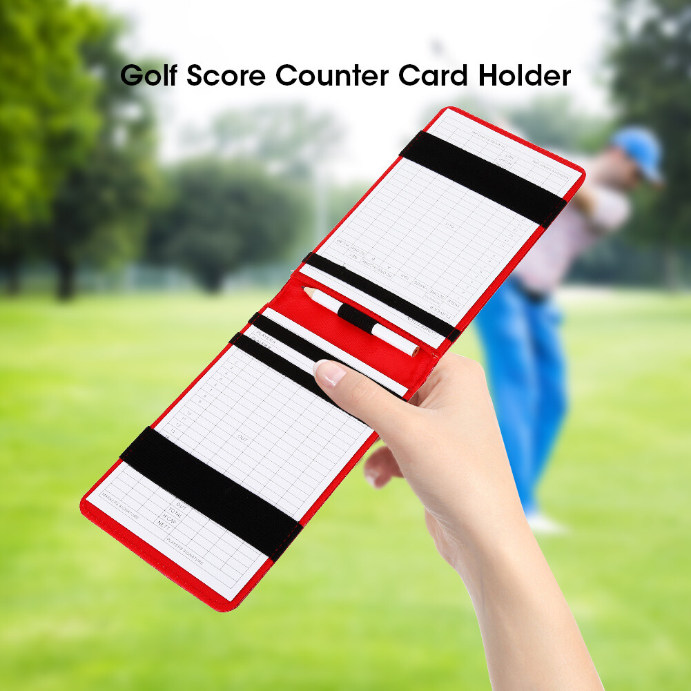 Deluxe PU Golfs Score Counter Keeper Card Holder Gift Sports Tool with