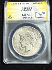 1926 S PEACE DOLLAR ANACS AU 50 DETAILS CLEANED