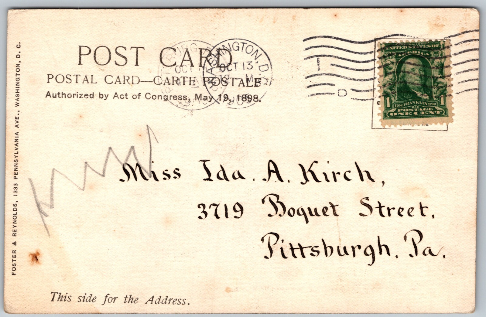 c1905 Curtis-Lee Mansion In ARLINGTON Virginia ANTIQUE Postcard thumbnail 2