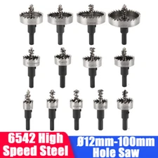 HSS Hole Saw Drill Bits Ø12mm-100mm Stainless Steel Metal, Wood Cutter Hole Saw