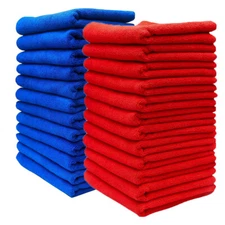 24 Pcs Microfiber Cleaning Cloth Rag Car Polishing Detailing 16x16” 380 GSM