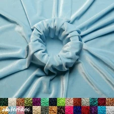 Baby Blue Stretch Velvet Fabric By The Yard
