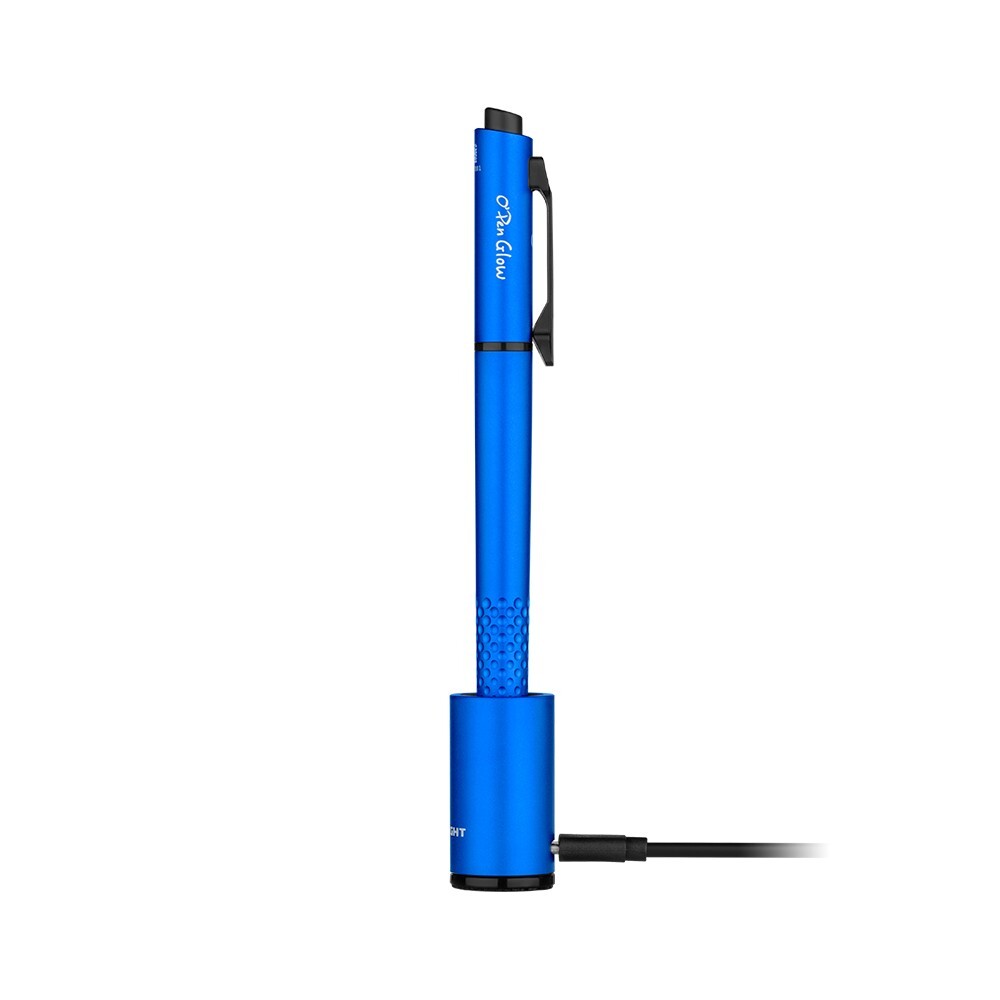 Olight Open Glow Blue Rechargeable Penlight, LED/Green Laser, 120