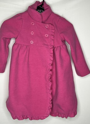 Heirlooms By Polly Flinders Pink Lined Dress Pea Coat Holiday Winter Size  4T