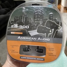 American Audio Black Professional Ear Buds With Case New Sealed