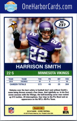 2019 Score Minnesota Vikings #237 Harrison Smith