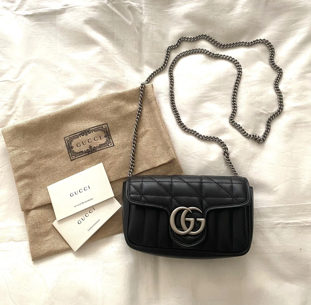 Gucci GG Marmont super mini chain bag for jacket coat dress bucket slippers  key