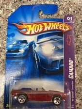 Hot Wheels ‘69 Camaro Convertible Dark Red 2007 Team Camaro