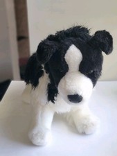 Douglas Chase Border Collie Plush 17  Black White Dog Stuffed Animal 