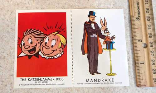 Vintage Comics Mandrake The Magician Stamp Sticker Katzenjammer Kids
