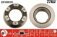 2X TRW DF4993S Bremsscheibe Passend FüR Iveco