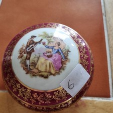 Vintage  Limoges La Reine Porcelain  Trinket Box with Lid