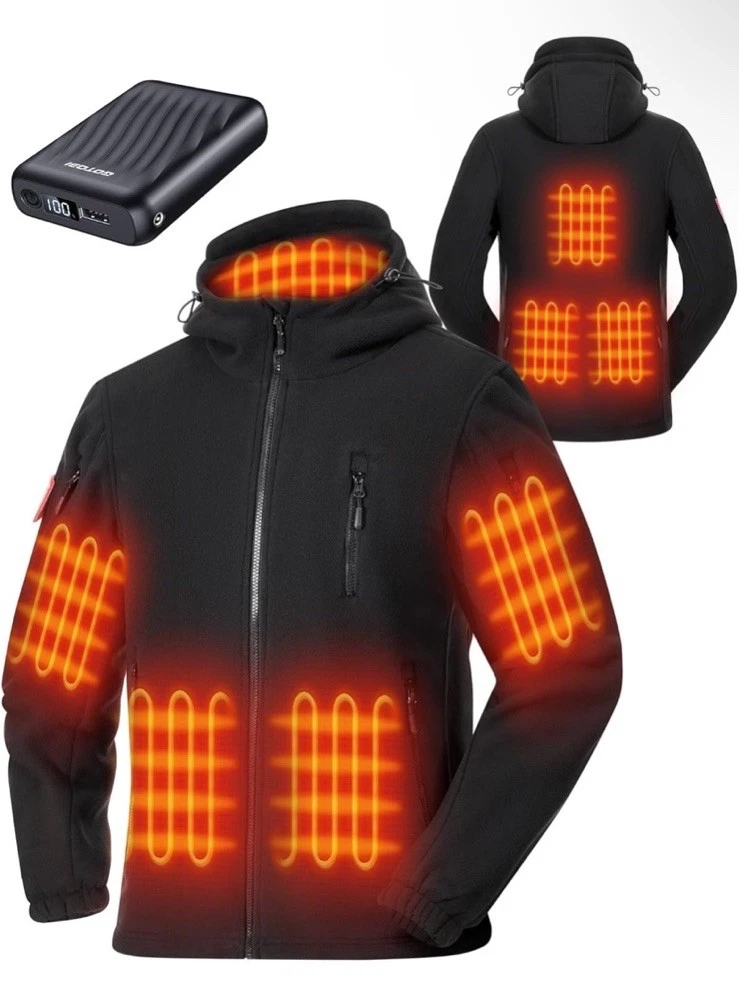 Mens Heated Jacket with 16000mAh Battery Pack Fleece Heated Hoodie Sz Large
Opens in a new window or