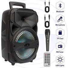 1000W 8" Portable FM Bluetooth Speaker Subwoofer Heavy Bass Sound System W/Mic