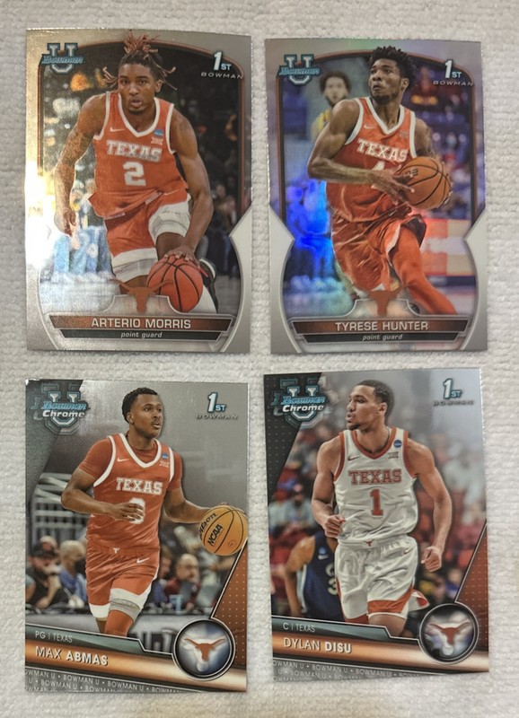 Texas Longhorns Basketball Bowman U Chrome Lot - 1st Bowman Refractor