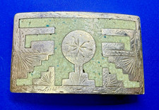 Southwestern Tribal Art Pattern Native American Indian Belt Buckle- Mexico