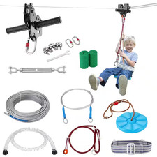 Zipline Kit for Kids and Adult, 100 Ft Zip Line Kits up to 330 Lb, Backyard Outd