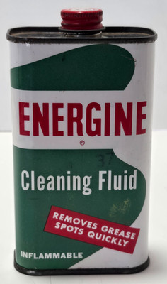 Vtg Energine Cleaning Fluid Tin Can Empty USA Made The Cummer Company 8 Fl Oz