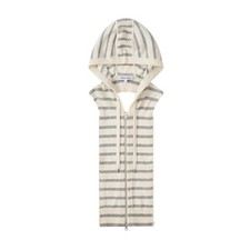 VERONICA BEARD Cashmere Hoodie Dickey in Ivory Heather Grey