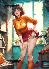 ACEO ATC Sketch - Velma Dinkley - 1/1 - Authenticity Stamp